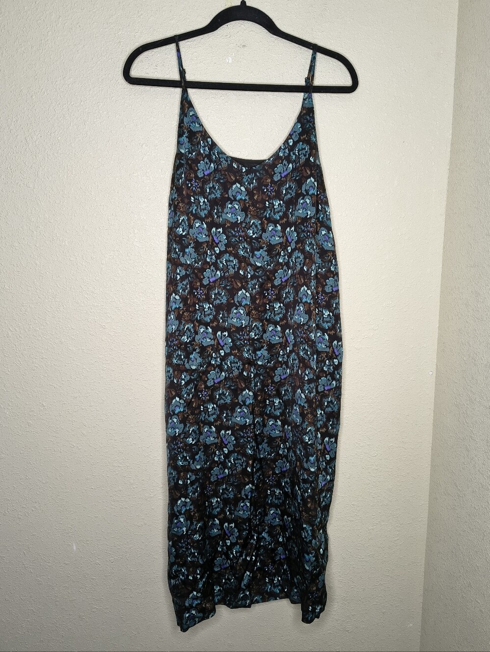 Frank And Oak Blue Floral Slip Dress Women's Size Large